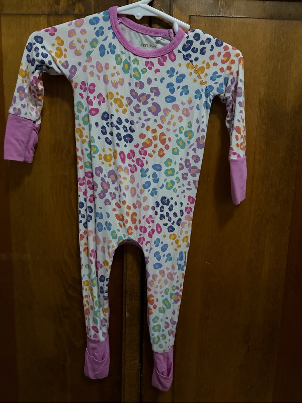 Little Sleepies 0-3 months Pink Leopard crescent Zippy